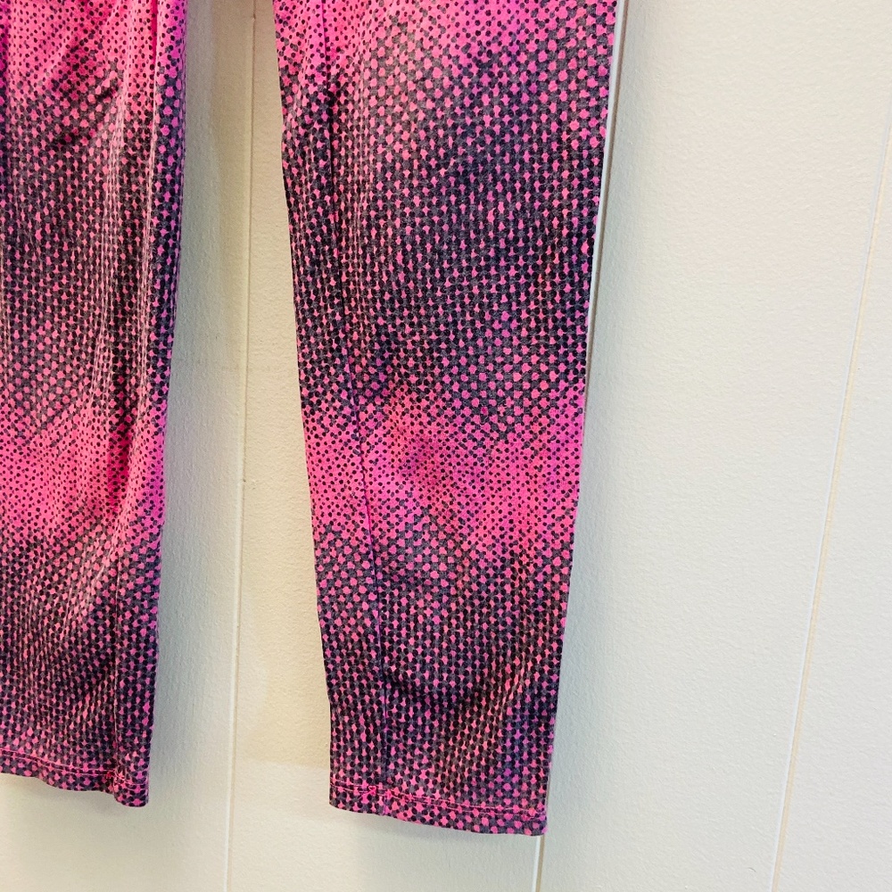 Gap Girl M 8 Pink and Gray Dotted Striped Leggings - Picture 6 of 12
